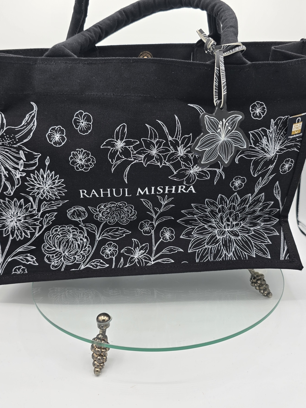 Black Floral Canvas Tote 100% Cotton Bags Of ETHICS Reusable Bag Very Well Made